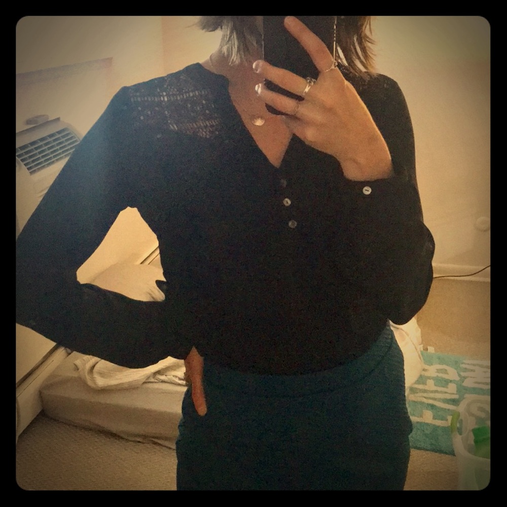 Express xs black blouse